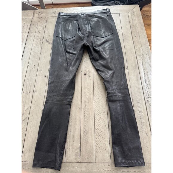 RAG & BONE Skinny LB Lambskin Leather Pants Black Size 27 - Picture 4 of 7